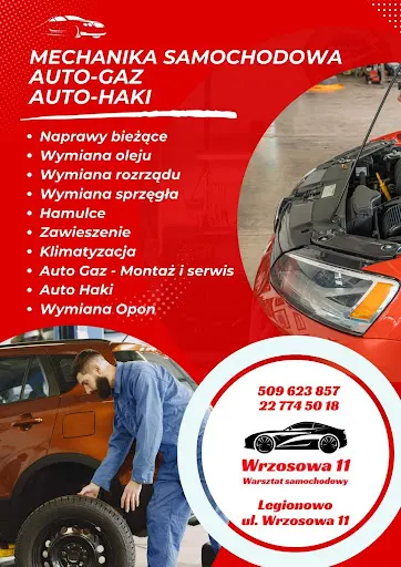 Wrzosowa 11 - Mechanik Legionowo Mechanika pojazdowa, Auto Gaz Auto Haki Wymiana opon